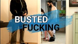 Busted! I Returned Home and found my Room Mate Fuck his Gf in the Kitchen Large Cum-Shot
