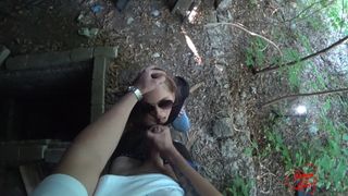 Thug-bitch Swallows Rod and Eats Jizz Outdoor - SOboyandSOgirl