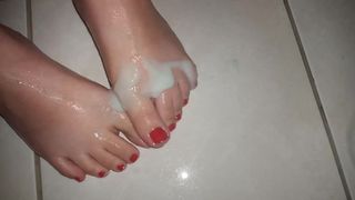 Soapy and Fine Feet in the Shower...