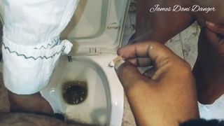 Fiance Smoking & Peeing in Toilet, Whore Skank Watching Holding Dong
