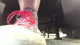 Giantess College Chick in Quirky Sneakers Teases you in PUBLIC with her Soles!