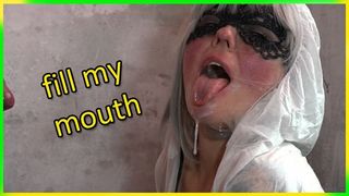 Masked lady gives bj and blows balls. Swallower jizz
