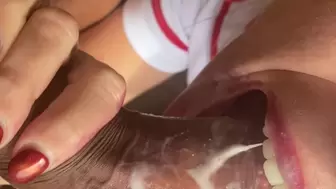 Epic close up suck job Humongous sperm shot in mouth of HORNY ZOMBIE NURSE