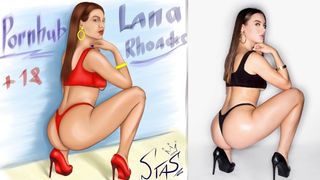 Fan Art of top actress Lana Rhoades (the frame is taken from the tape BLACKED)