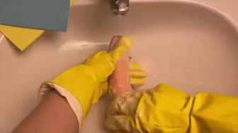 Very Clean Schlong - Yellow Latex Gloves SELF PERSPECTIVE