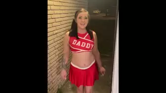 Cheerleader KItty Kash swallows cock & gets poked hard to raise money for her squad