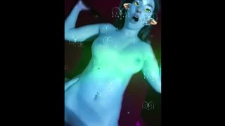 Fantasy- fucking with avatar filter on, loud moaning climax and cums on on belly included