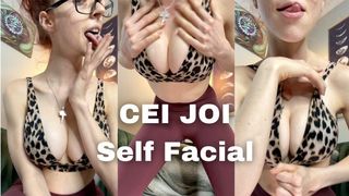 SPERM ON YOUR FACE! Self Cums on FemDom CEI/JOI Yoga Pants + Sports Bra Jizz Eating Instructions