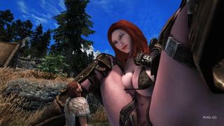 Red-head grows into a giantess for you - Skyrim-GTS