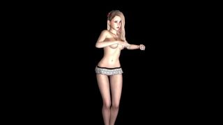 Naughty Maid Dancing With Tiny Bikini and Skirt, Teasing and Stripping