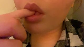 Baby skank teasing her daddy with her finger asmr