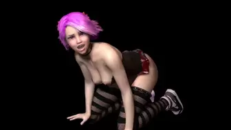 Pink Hair Vampire Bitch Mounts Like She's Insane