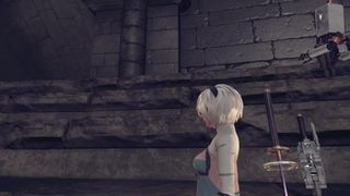 NieR: Automata - 2B ryona - Revealing Outfit, Battle outfit & no band ニーア オートマタ リョナ