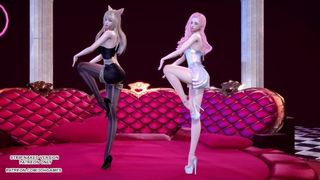 [MMD] Chaness - SeSeSe Alluring Sweet Kpop Dance Ahri Seraphine League of Legends KDA Uncensored Anime