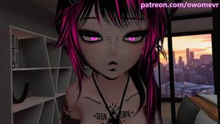 Bratty goth bitch is secretly horny for your meat and does whatever you command - Preview