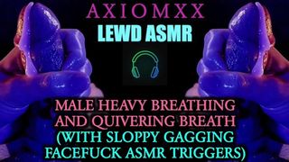 (LEWD ASMR) Heavy Breathing & Quivering Breath (With Sloppy Gagging Facefuck ASMR Triggers) - JOI