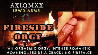(LEWD ASMR) Fireside Orgy - Orgasmic Orgy, Intense Romantic Moaning, Beside a Crackling Fireplace