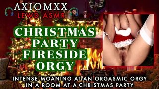 (LEWD ASMR) Christmas Party Fireside Orgy - Euphoric Moans & Deep Orgasms, Fantasy Ambience POINT OF VIEW