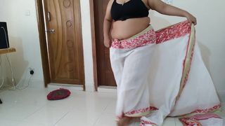 Desi Busty Stepmom Hammered By Stepson While Changing Saree In Hotel Room- Enormous Tits