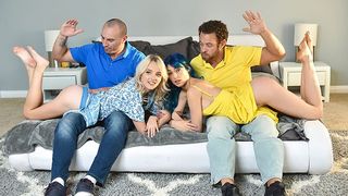 Kate Bloom & Jewelz Blu Get Their Booties Spanked And Pussies Sexed By Step Dads - DaughterSwap