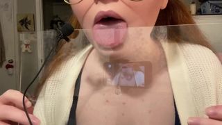 EROTIC ASMR : Sloppy screen/lens licking (mouth and drool bizarre)