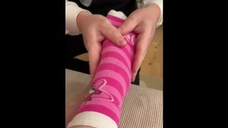 Putting Socks on my babygirl