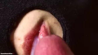 Monstrous Cock MOUNTS sloppy Lips and JIZZ in Mouth! Oral Cream-pie CloseUp