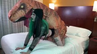 Dinosaur Rides Charming Goth Trans Babe