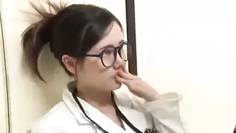 Asian Nurse with Natural Big Tits Fucks old Patient