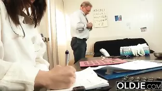 Old and Young Nurse Turns Checkup into Sex and Fucks in Doctor Office
