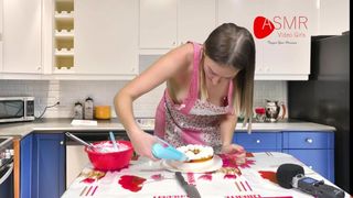 Hot Girl Creaming Cake ASMR by Sunshine 18+ (screen Test)