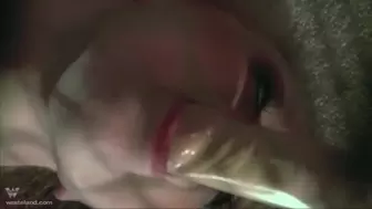 Blonde Submissive Chained In Cage With Robotic Rods Fucking Her Mouth And Vagina At Same Time