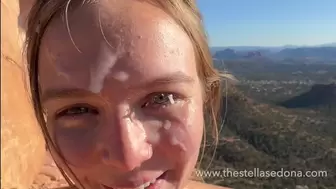 Skank gets caught by climbers while getting a dangerous cumshot