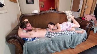 "SPERM IN ME DADDY!!" Step Daddy Orgasm In My Little Vagina And Covers My Face In Jizz