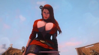 Attractive ginger grows during hugs - Skyrim GTS