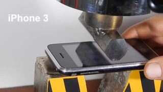 HYDRAULIC PRESS AGAINST iPhone OF DIFFERENT GENERATIONS two-12