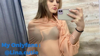 Cute try on haul braless see through transparent