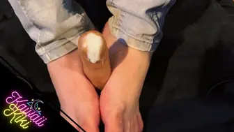 SELF PERSPECTIVE: She likes to feel my spunk between her Feet