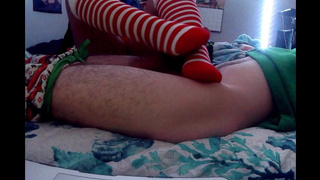 3rd day of XXXmas Slutty Footplay and Footjob with Stockings.mp4