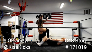 Kisa Kicks Ballbusting and wrestling with CJ