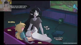 Finn rides with his neighbor Marceline and cumming in her