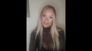 Titty fuck a fat blonde Milf's oiled up breasts until you sperm JOI