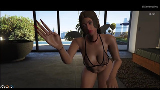 Gamerrbaby GTA5 nude mode episode one : giving nice oral sex to her gamerboy