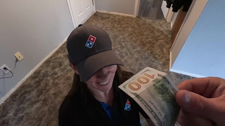 I bribed the Domino's delivery chick to lick my rod