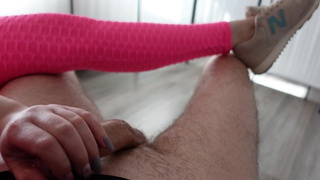 I training my personal trainer's dong,edging hand-job