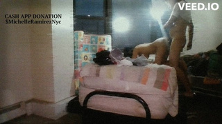 COUPLES HAVE SEX IN FRONT OF THE WINDOW AT NIGHT TIME doggy style flash light bright