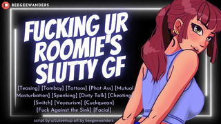 Your Roomie's Bi Gf is a Total Skank For You || Bj Switch || Audio Roleplay