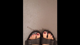 Rosie’s ASMR Wet Slippery Foot Play in a Puddle