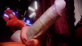 I am Barely Even Touching your THROBBING Hard Wang with my BIZARRE LONG NAILS in GLOVES