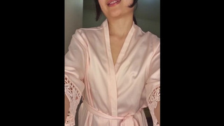 Oriental milf welcomes her tired fiance JOI